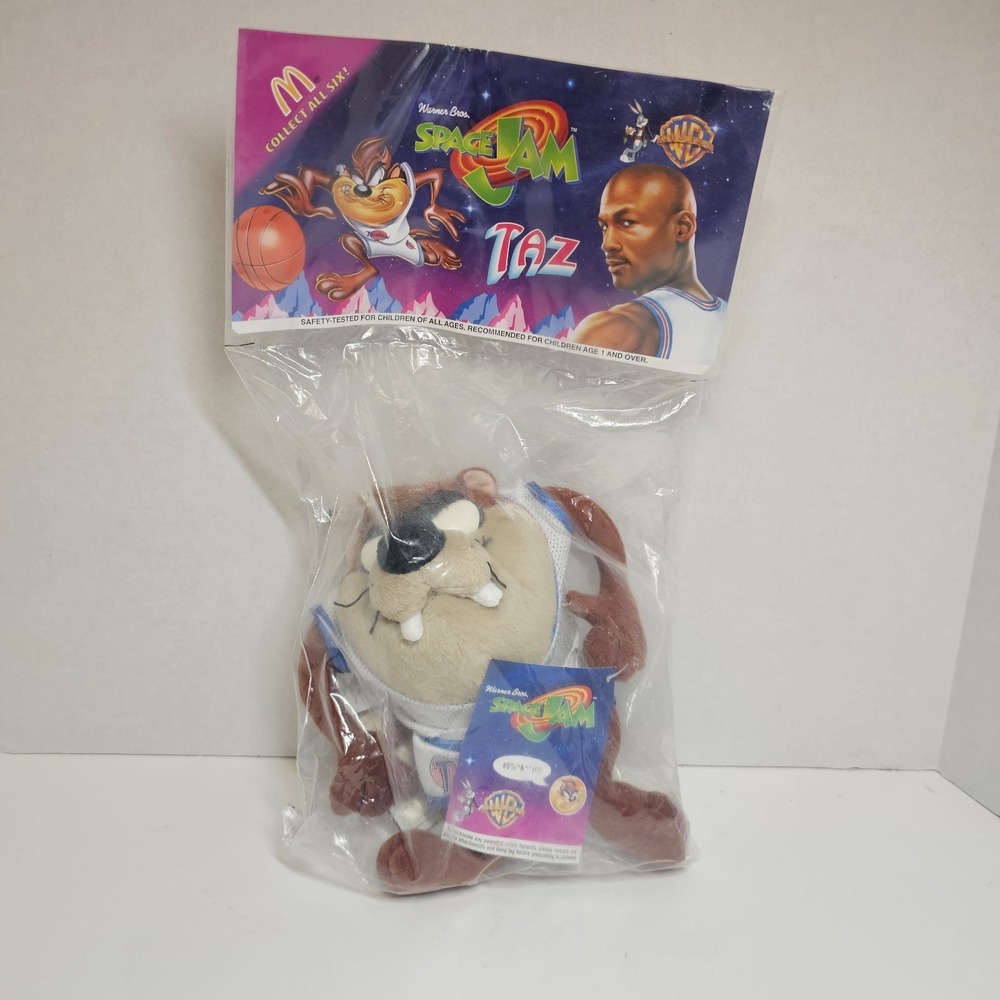 Vintage 1996‎ Space Jam Taz Plush McDonalds Sealed Tune Squad Collectible